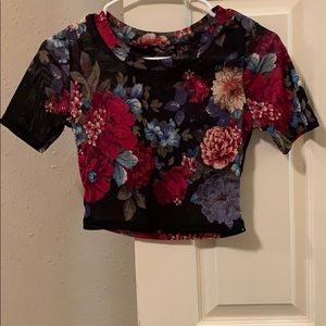 See-through floral shirt